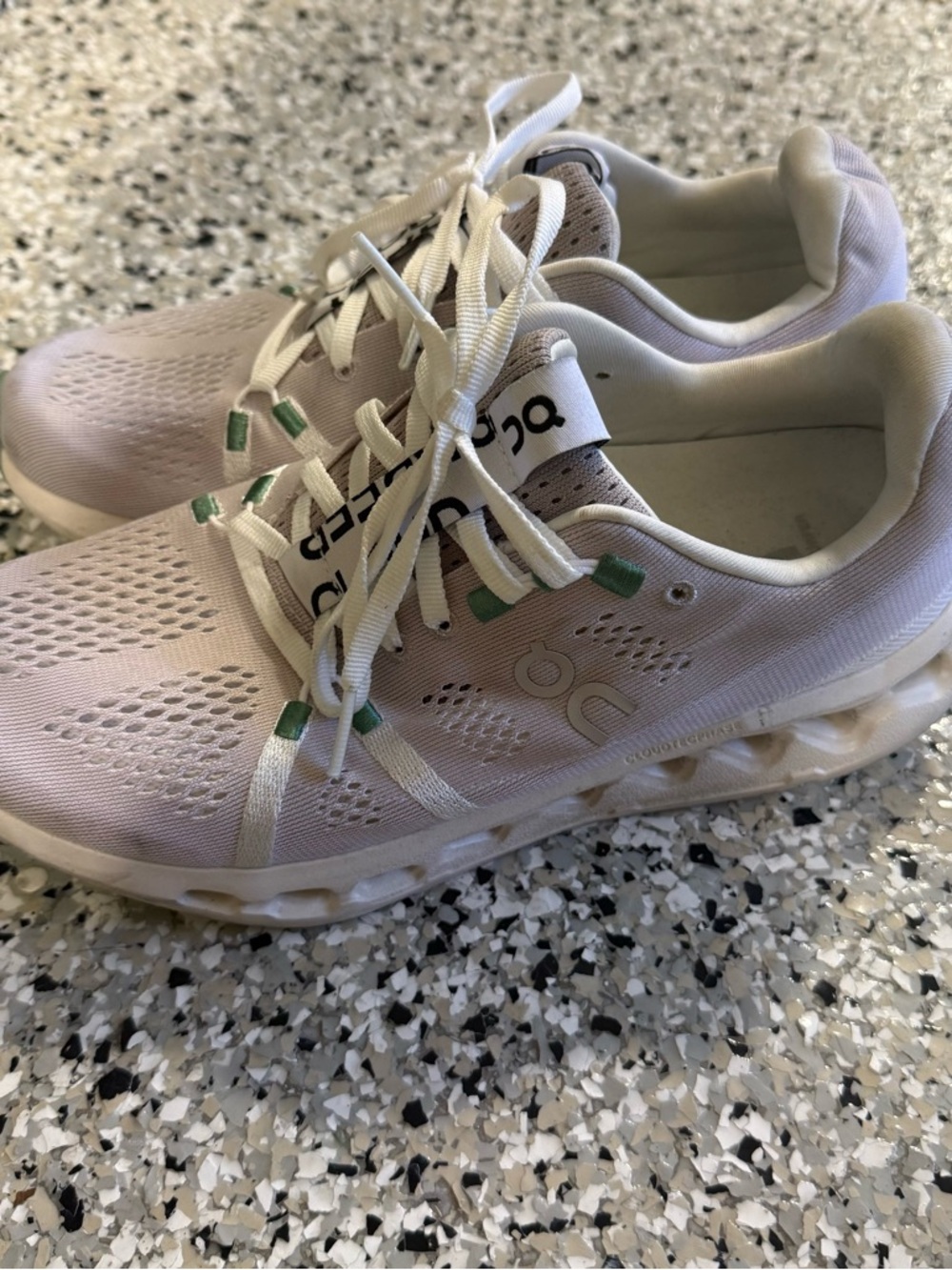 On Cloud white sneakers size 8